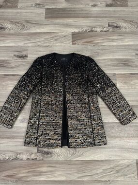 Lafayette 148 New York Pria Wool-Blend Open Front Tweed Jacket Size 6